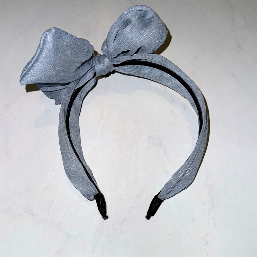 Light blue dainty bow 🎀 headband wire shaped bow hair accessories kids adults​